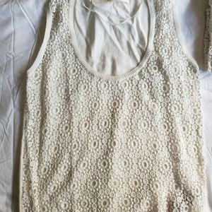 Women's White Crochet Knit Sweater Set,  Zara
